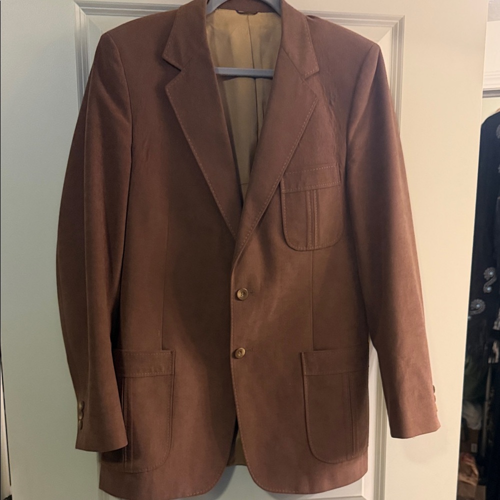 Men's Brown Blazer desert suede. vintage.